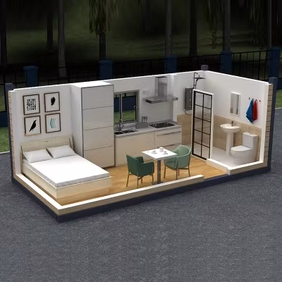 Zontop China Living Design Storage Portablr Luxury Three Bedroom 20FT 40FT Steel Prefabricated Modular Building Prefab Home Expandable Container House