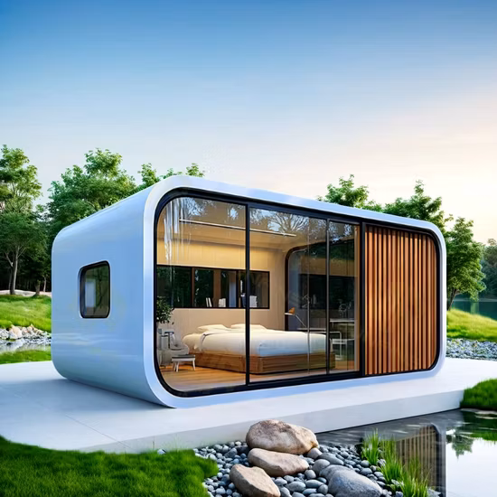 Maison de conteneur préfabriquée préfabriquée de luxe mobile de bureau modulaire mobile intégré antirouille portatif de la Chine